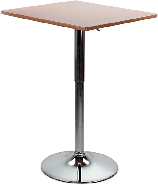 WeHome - Bartisch, hoher Couchtisch, höhenverstellbarer Couchtisch, quadratischer oder runder Tisch, Küchentisch (Brown, Quadrat) Bild 1