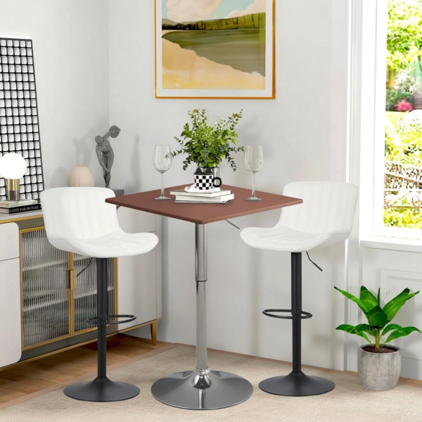 WeHome - Bartisch, hoher Couchtisch, höhenverstellbarer Couchtisch, quadratischer oder runder Tisch, Küchentisch (Brown, Quadrat) Bild 2