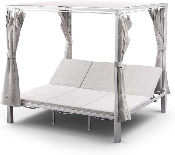 blumfeldt Gartenliege Eremitage Triple Sunbed Sonnenbett, Set, Gartenliegen Lounger Garten Balkon Outdoor Bett