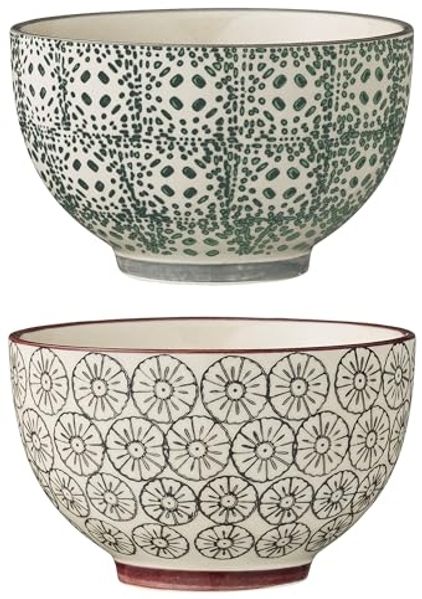 Bloomingville Müslischale Karine 2er Set 250 ml, Keramik Müslischüssel Suppenschüssel dänisches Design