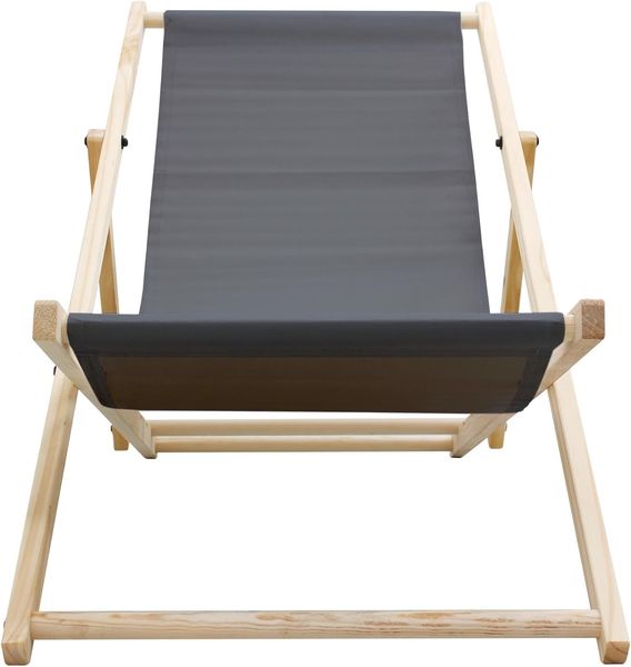 ECD Germany Gartenliege Holz Beachstuhl klappbarer Strandstuhl Strandliege Campingliege, 5 St, 5er Set Sonnenliege Anthrazit Klappliegestuhl 117x52x83cm Relaxliege Bild 5