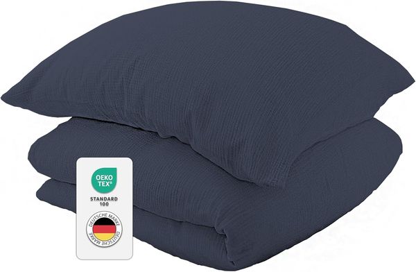 jilda-tex Bettwäsche Musselin-Bettwäsche aus 100% Bio-Baumwolle Made in Green, 100% Baumwolle, 2 teilig