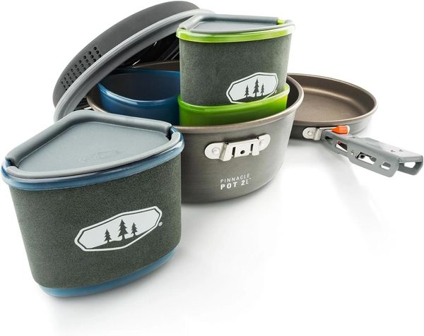 GSI Outdoors 50180 Set Aluminium Nylon Polypropylen (PP) Silikon 2 l Schwarz Blau Grün Grau Grau Edelstahl