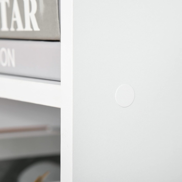 HOMCOM Bücherregal mit 8 Fächer Würfelregal Aufbewahrungsregal Wohnzimmer Schlafzimmer Büro E1 Spanplatte Weiß 70 x 24 x 178 cm Bild 9