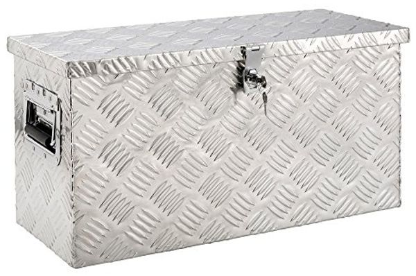Arebos Transportbehälter Aluminium Werkzeugbox mit Schloss, Deichselbox, 40 Liter, (stk)