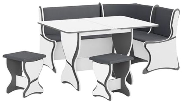 Rodnik Eckbankgruppe Argentinien, (Set, 4-tlg, Eckbankgruppe : Truhenbank, Esstisch aufklappbar, 2xHocker), mit 3D-Dekorelementen