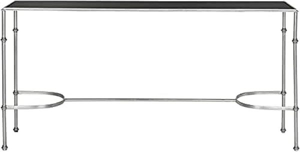 SAFAVIEH Modern Accent Table with Iron Legs, in Silver and Black, 160 X 40 X 81.28