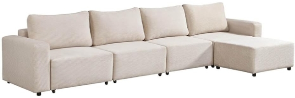 HOME DELUXE Modulares Schlafsofa VINA Beige - 380 x 168 cm