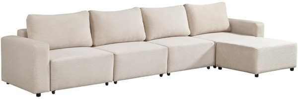 HOME DELUXE Modulares Schlafsofa VINA Beige - 380 x 168 cm