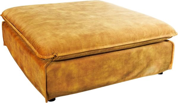 riess-ambiente Sitzhocker HEAVEN 100cm senfgelb · Hussensofa inkl. Kissen und abnehmbaren Bezug (1 St), Wohnzimmer-Hocker · Samt-Bezug · Federkern-Polsterung · Landhausstil