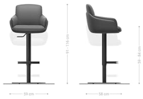 Barstuhl Luan-Flex Bouclé Soft Schlamm Drehfuß höhenverstellbar Metall Weiß Bild 7