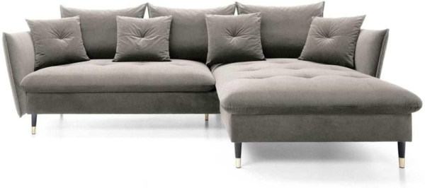 Designer Sofa Louise mit Schlaf- und Klappfunktion Grau rechts