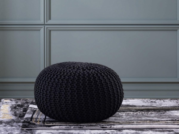 Amagohome Gartenlounge-Hocker Pouf Outdoor ø 55 o. 45cm Bodenkissen Sitzpouf Hocker wetterfest pfleg Bild 9