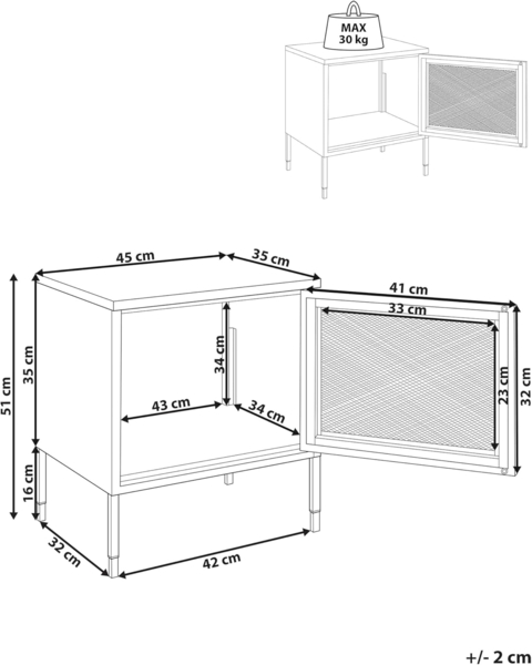 Nachttisch OSSETT Metall Weiß Bild 3
