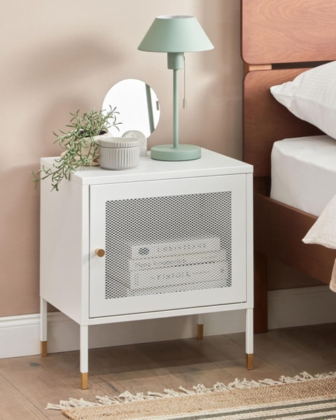 Nachttisch OSSETT Metall Weiß Bild 2