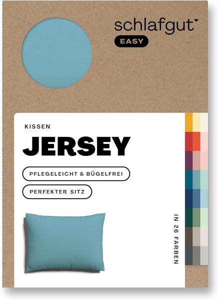 Schlafgut Kissenbezug EASY Jersey|Kissenbezug einzeln 70x90 cm| petrol-mid