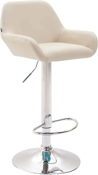 Barhocker Braga Kunstleder chrom, Creme