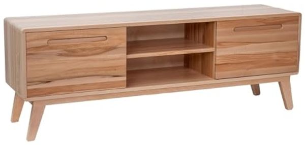Medienschrank TV-Schrank Fernsehschrank mit 2 Türen aus Rotbuche V-90.51-12