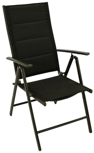 DEGAMO Garten-Essgruppe SARONNO 9-teilig, 8x Klappsessel, 1x Ausziehtisch 180/240x100cm, Alu anthrazit + Akazie Bild 2