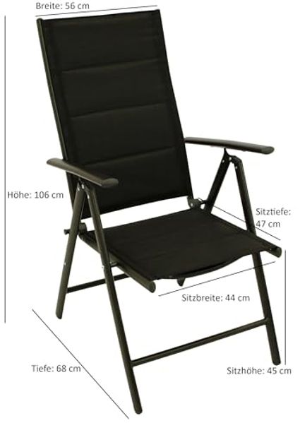 DEGAMO Garten-Essgruppe SARONNO 9-teilig, 8x Klappsessel, 1x Ausziehtisch 180/240x100cm, Alu anthrazit + Akazie Bild 5