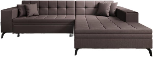 Designer Sofa Frida mit Schlaffunktion Stoff Dunkelbraun Rechts