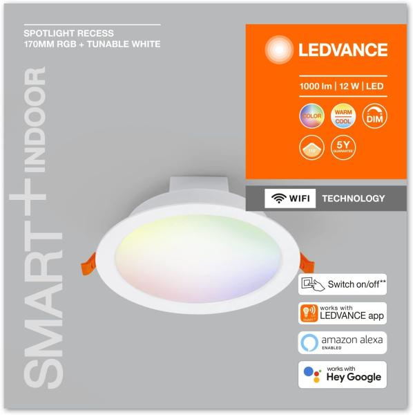 LEDVANCE SMART+ Spot 17cm 1000lm 12W RGBTW hvid WiFi Bild 6
