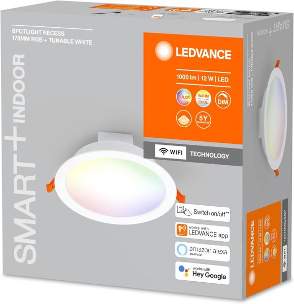 LEDVANCE SMART+ Spot 17cm 1000lm 12W RGBTW hvid WiFi Bild 5