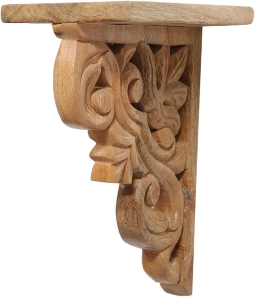 Marrakesch Orient & Mediterran Interior Wandregal 2er Set Wandablage Wandregal aus Massivholz Araba, 2-tlg, Handarbeit Bild 4