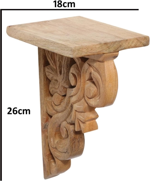 Marrakesch Orient & Mediterran Interior Wandregal 2er Set Wandablage Wandregal aus Massivholz Araba, 2-tlg, Handarbeit Bild 3