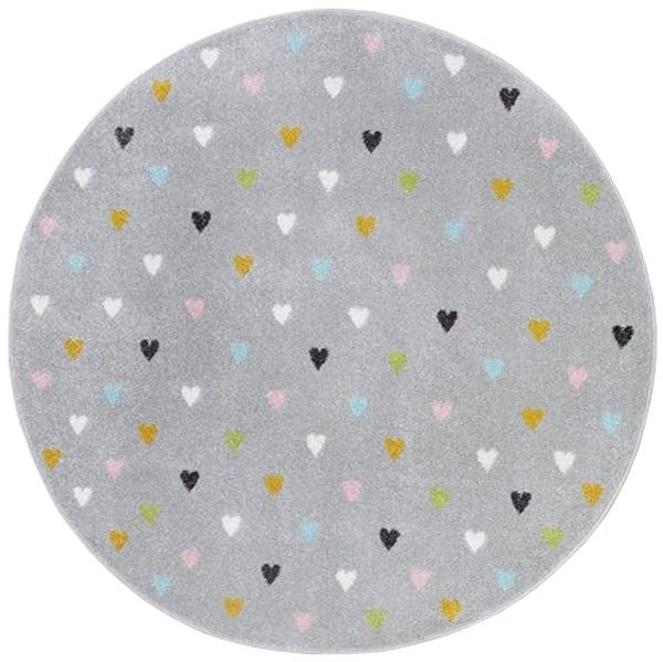 HANSE Home Kinderteppich Adventures Little Hearts, rund, Höhe: 7 mm, Spielteppich, fest, Kinderzimmer, Kurzflor, Spielunterlage