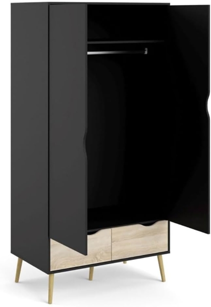 ebuy24 Kleiderschrank Olon Kleiderschrank 2 Türen 2 Schubladen mattschwa Bild 4