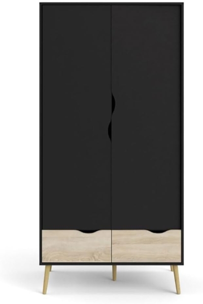 ebuy24 Kleiderschrank Olon Kleiderschrank 2 Türen 2 Schubladen mattschwa Bild 3