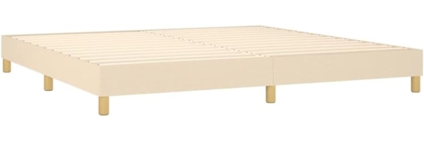 Boxspringbett mit Matratze & LED Stoff Creme 200x200 cm, Härtegrad: H2 [3133826] Bild 5