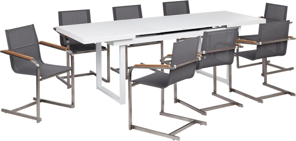 Essgruppe für 8 Personen VALCANETTO COSOLETO Metall 180 240x90x84 cm Grau