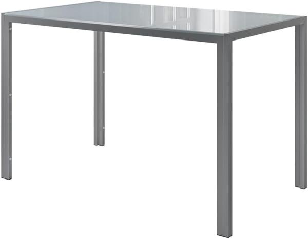 Vicco Esszimmertisch Grand Metall" Grau, 120 x 70 x 75 cm, moderner Esstisch, Glas"