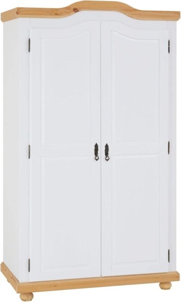 IDIMEX Kleiderschrank MÜNCHEN Kleiderschrank Dielenschrank Garderobenschrank Kiefer weiß/braun 2 Tür