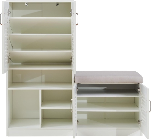 Schuhschrank Løten 120x37x120 cm Weiß [en. casa] Bild 7