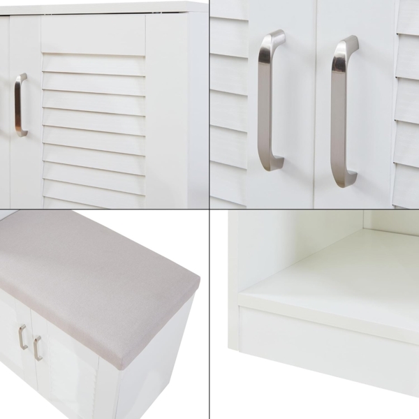 Schuhschrank Løten 120x37x120 cm Weiß [en. casa] Bild 9