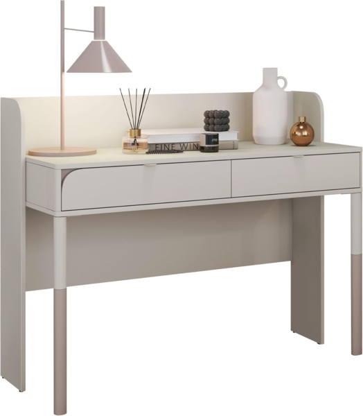 Schreibtisch Harmony 2S HR03 mit 2 Schubladen (Farbe: Cashmere / Cashmere + Trüffel)