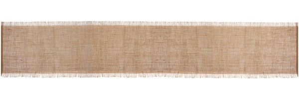 Mikasa Jutetischläufer, Beige Tischläufer für entspanntes Dinieren, 230x33 cm | Schützende Tischdecke mit ausgefranster Verzierung