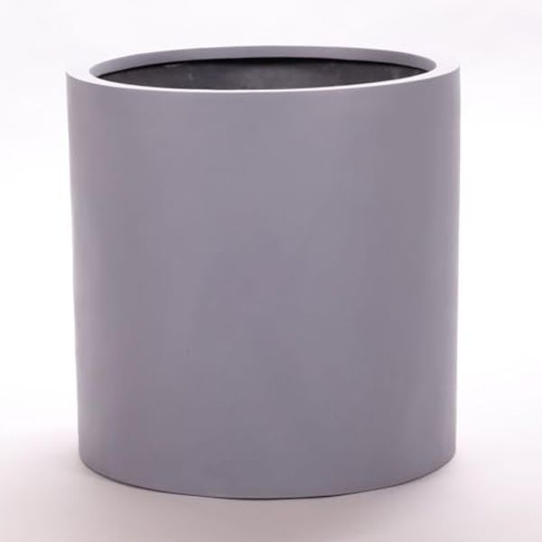 Pflanzkübel Blumenkübel Pflanztopf Blumentopf Fiberglas zylindrisch D30xH30cm grau.