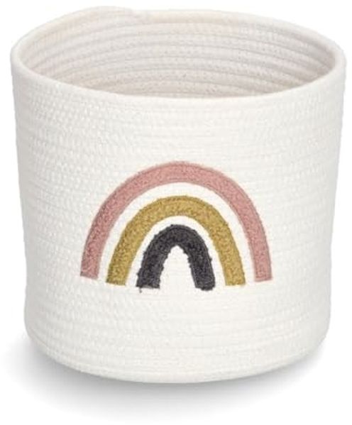 Zeller Aufbewahrungskorb 'Rainbow', Baumwolle/Polyester,, weiß, ca. Ø 25 x 22 cm