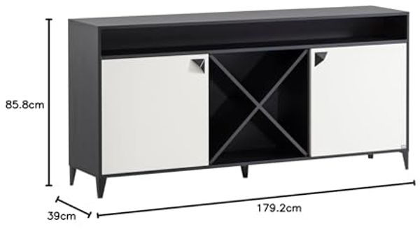 LOOKS BY WOLFGANG JOOP Sideboard Classic, schwarz matt/cremebeige, 179,2 x 39 x 85,8 cm Bild 3