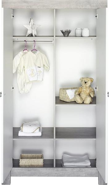 Schardt 'Nordic Driftwood' 2-trg. Kleiderschrank, weiß/grau, mit Kleiderstange und 6 Ablagefächern Bild 3