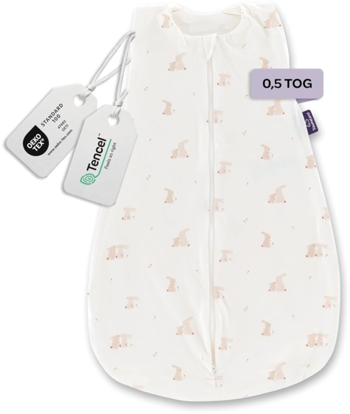 Sommerschlafsack LIEBMICH Baumwolle Hophop Bunny beige, Größe 110 Bild 2