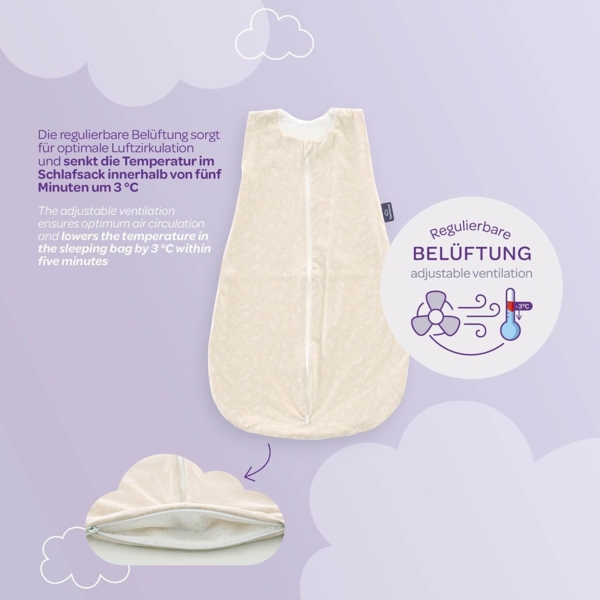 Sommerschlafsack LIEBMICH Baumwolle Hophop Bunny beige, Größe 110 Bild 3