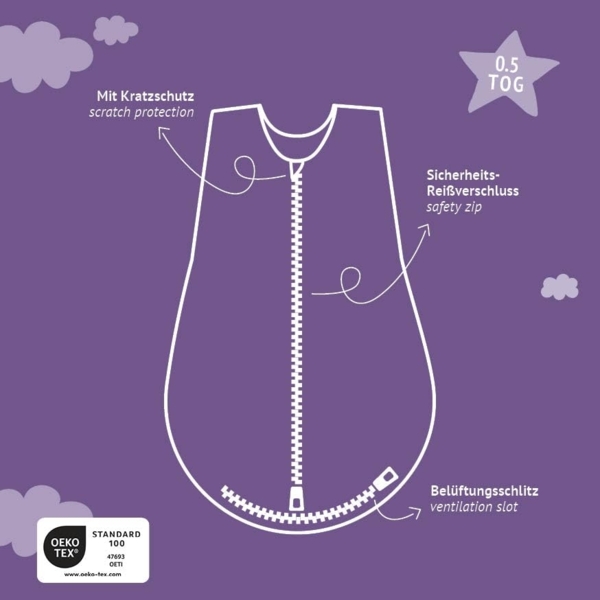 Sommerschlafsack LIEBMICH Baumwolle Hophop Bunny beige, Größe 110 Bild 5
