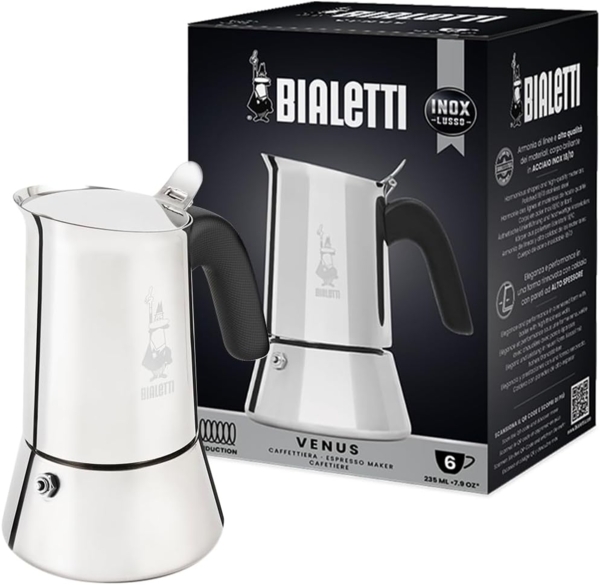 Bialetti Venus Induction 6 Tassen Espressokanne silber