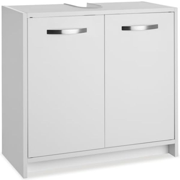 tectake Waschbeckenunterschrank Badezimmerschrank Katalina, geräumig, Belastbarkeit 20 kg (63 x 31 x 55 cm) großer Stauraum