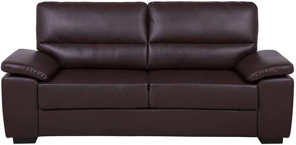 3-Sitzer Sofa Kunstleder braun VOGAR